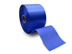 Сатиновая лента тканым краем синяя- купить