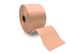 Сатиновая лента тканым краем розово-персиковая- купить